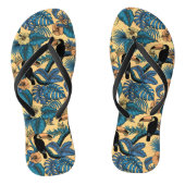 Toucan-tuin in geel en blauw teenslippers (Voetbed)