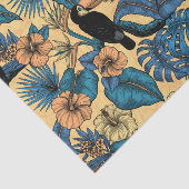 Toucan-tuin in geel en blauw tissuepapier (Detail)