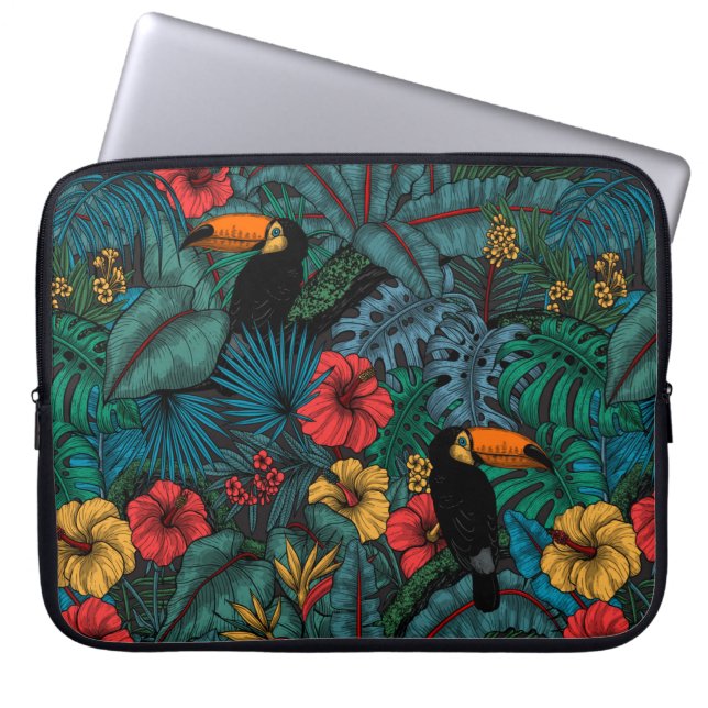 Toucan tuin laptop sleeve (Voorkant)