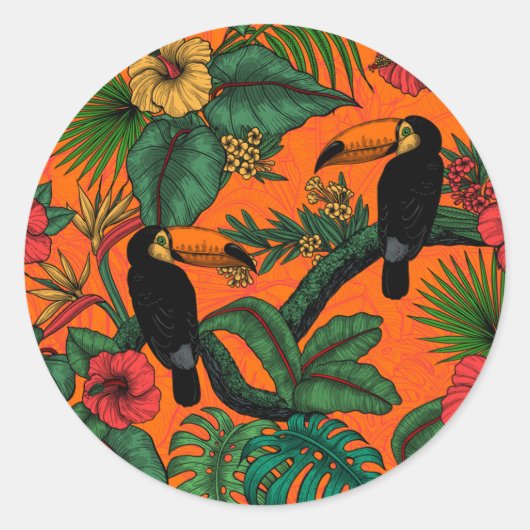 Toucan tuin ronde sticker (Voorkant)