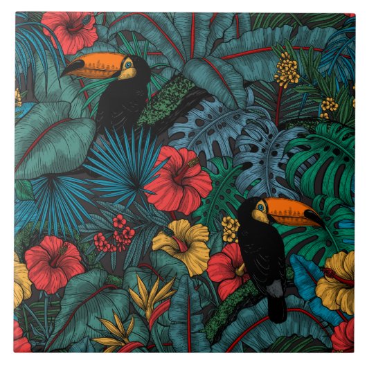 Toucan tuin tegeltje (Voorkant)