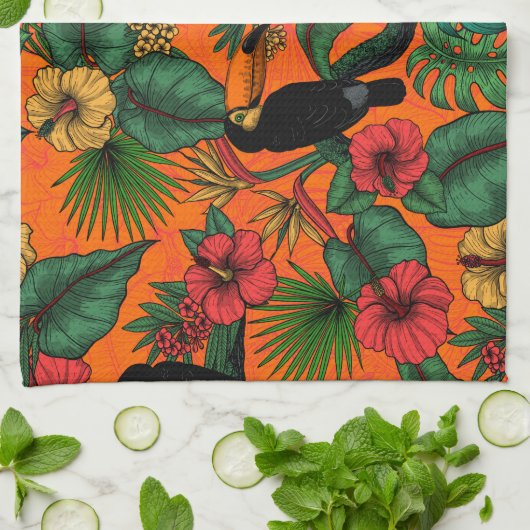 Toucan tuin theedoek (Gevouwen)