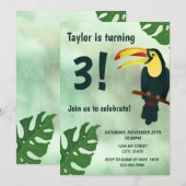 Toucan verjaardagsuitnodiging kaart (Voorkant / Achterkant)