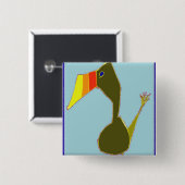 Toucan Vierkante Button 5,1 Cm (Voorkant /achterkant)