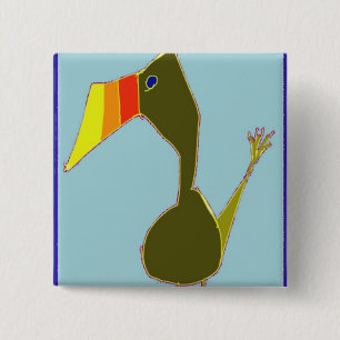 Toucan Vierkante Button 5,1 Cm
