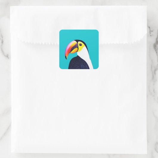 Toucan Vierkante Sticker (Tas)