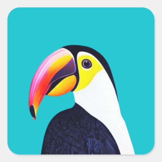 Toucan Vierkante Sticker (Voorkant)