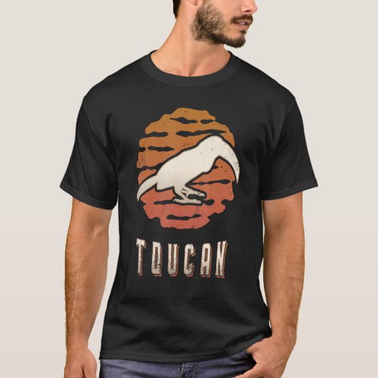 Toucan Vintage Retro Classic Animal Sunset T-shirt (Voorkant)