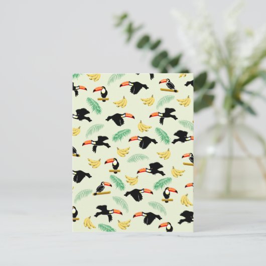 Toucan vogel fruit patroon briefkaart (Staand voorkant)