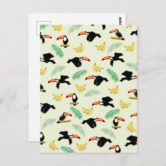 Toucan vogel fruit patroon briefkaart (Voorkant / Achterkant)