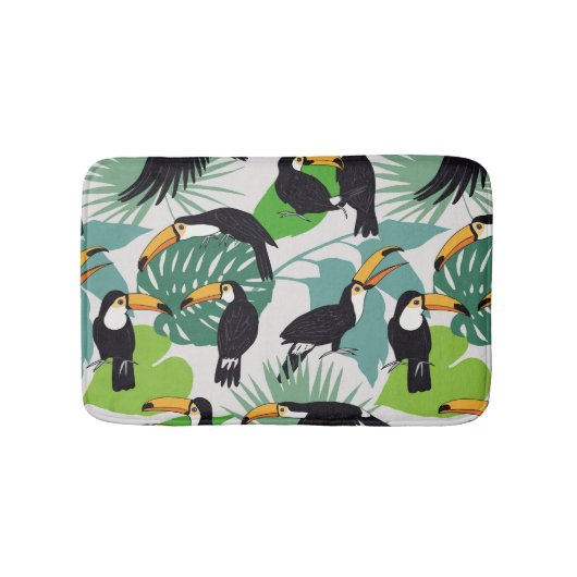 Toucan Vogel: Palmbladeren Patroon Badmat (Voorkant)