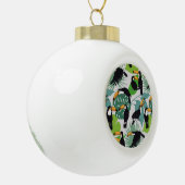 Toucan Vogel: Palmbladeren Patroon Keramische Bal Ornament (Links)