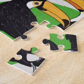 Toucan Vogel: Palmbladeren Patroon Legpuzzel (Zijkant)