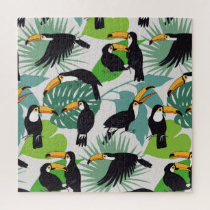 Toucan Vogel: Palmbladeren Patroon Legpuzzel