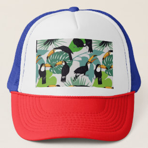 Toucan Vogel: Palmbladeren Patroon Trucker Pet