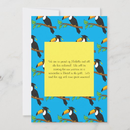 Toucan Vogelregenwoud Afstudeerfeest Kaart (Achterkant)