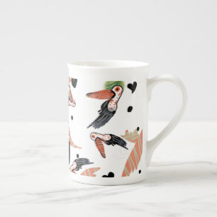 Toucan Vogels Zomer Tropisch Groen Kunst Porselein Kop