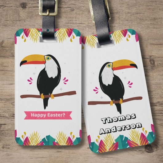 Toucan voor Happy Easter? Bagagelabel