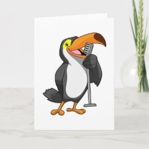 Toucan voor muziek met microfoon kaart