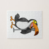 Toucan voor muziek met microfoon legpuzzel (Horizontaal)