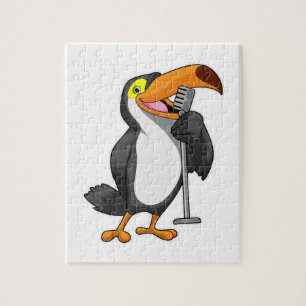 Toucan voor muziek met microfoon legpuzzel