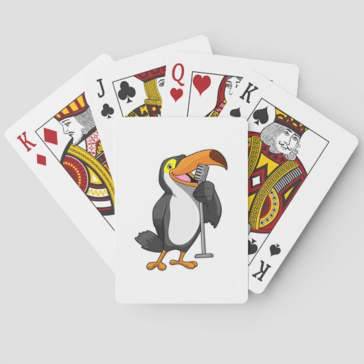 Toucan voor muziek met microfoon pokerkaarten (Achterkant)