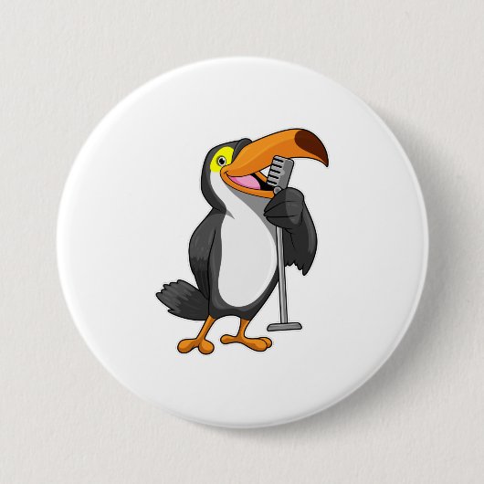 Toucan voor muziek met microfoon ronde button 7,6 cm (Voorkant)