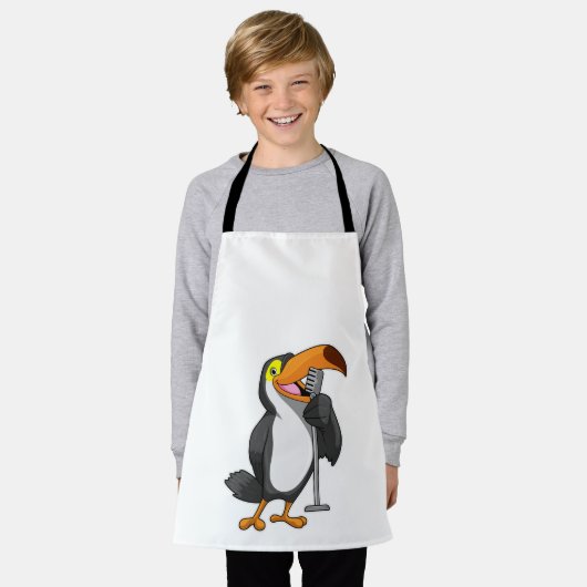 Toucan voor muziek met microfoon schort (Gedragen)