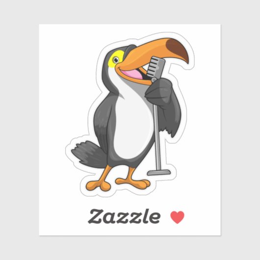 Toucan voor muziek met microfoon sticker (Vel)