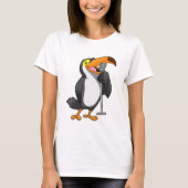 Toucan voor muziek met microfoon t-shirt (Voorkant)
