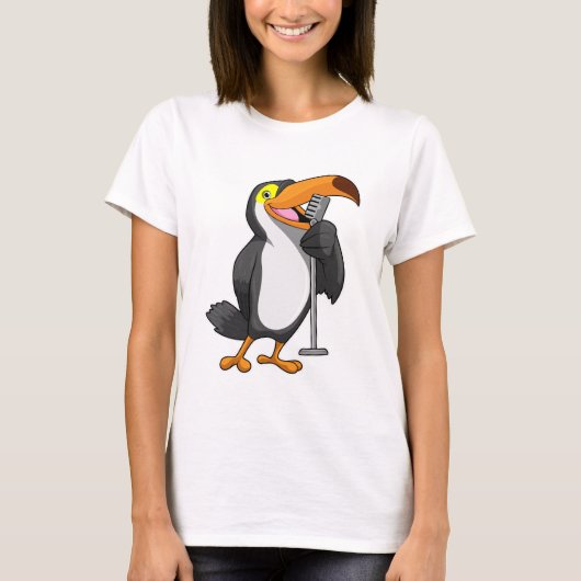 Toucan voor muziek met microfoon t-shirt (Voorkant)
