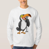 Toucan voor muziek met microfoon t-shirt (Voorkant)