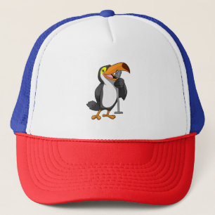 Toucan voor muziek met microfoon trucker pet