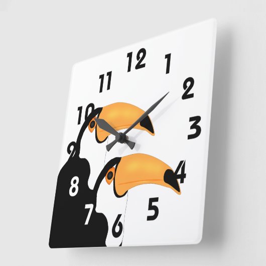 Toucan Wall-vergrendeling Vierkante Klok (Hoek)