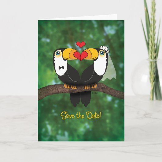 Toucan Wedding Save the Date Wenskaart Aankondiging (Voorkant)