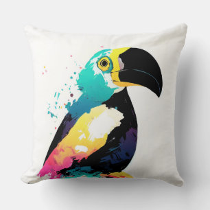 Toucan Wilde Natuur Dierlijke Kleuren Kunst Schild Kussen