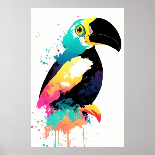 Toucan Wilde Natuur Dierlijke Kleuren Kunst Schild Poster (Voorkant)
