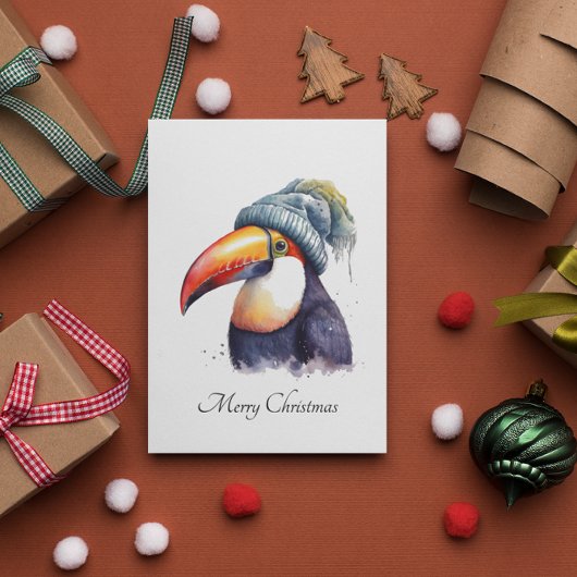 Toucan Winter Vibes, aangepast Briefkaart