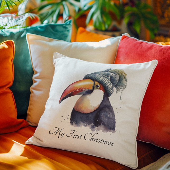 Toucan Winter Vibes, aangepast Kussen (Creator heeft geüpload)