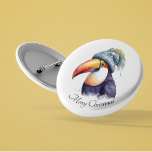 Toucan Winter Vibes, aangepast Ronde Button 3,2 Cm