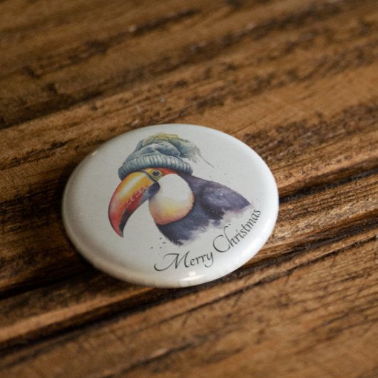 Toucan Winter Vibes, aangepast Ronde Button 3,2 Cm