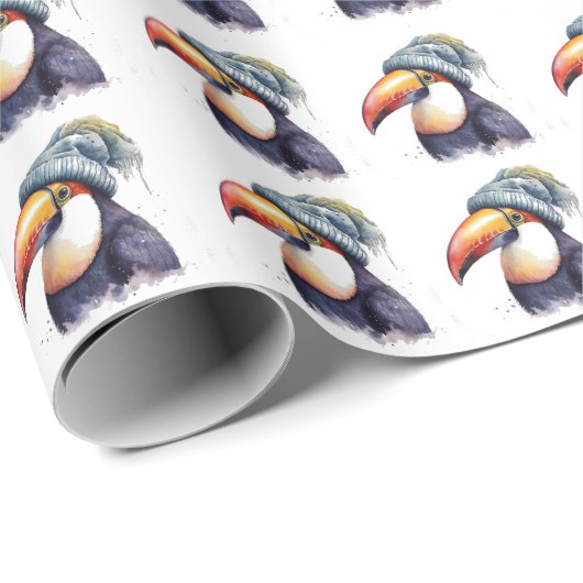 Toucan Winter Vibes Cadeaupapier (Rol Hoek)