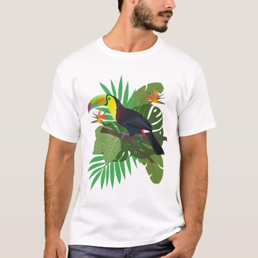 Toucan with leaves t-shirt (Voorkant)
