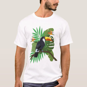 Toucan with leaves t-shirt