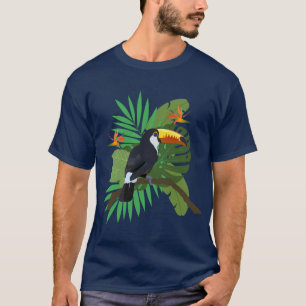 Toucan with leaves t-shirt