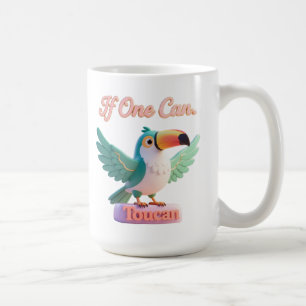Toucan woordspeling motivatie grappige 3D kunst Koffiemok
