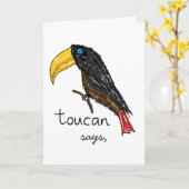 Toucan zegt verjaardag Kaart (Gele Bloem)