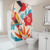 Toucanen in het paradijs Tropische kunstgordijn Douchegordijn (In situ)