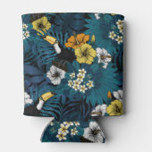 Toucans and tropical flora, blue, yellow, oranje blikjeskoeler (Achterkant)