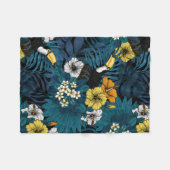 Toucans and tropical flora, blue, yellow, oranje fleece deken (Voorkant (Horizontaal))